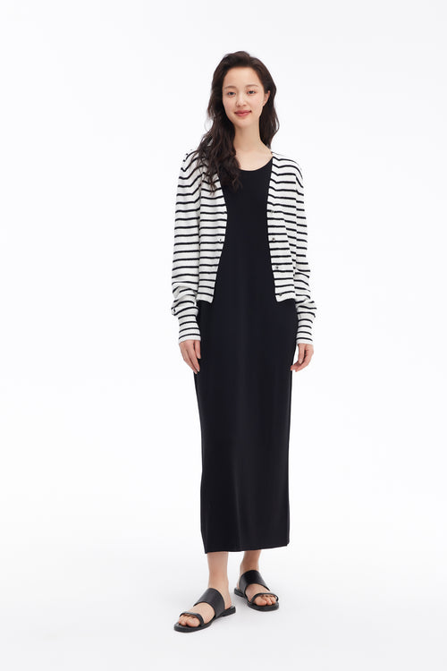 Cardigan rayé simple classique