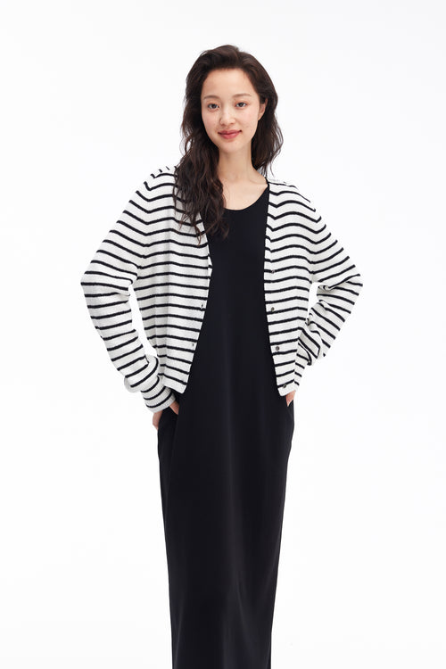 Cardigan rayé simple classique