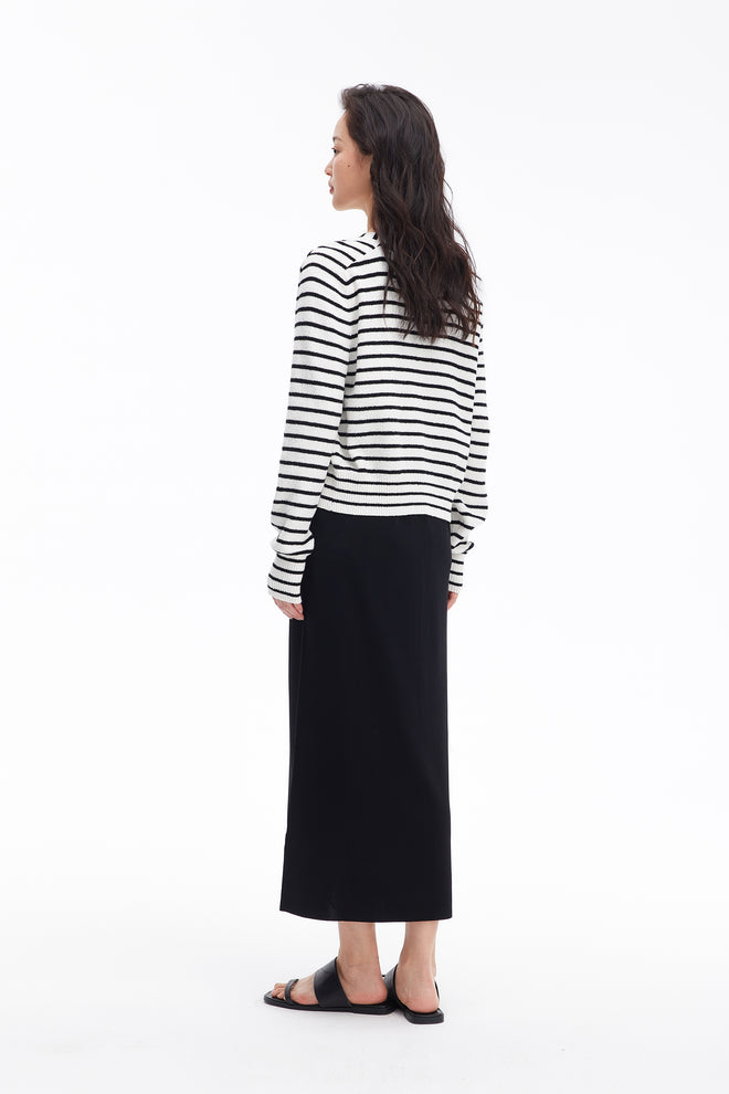 Cardigan rayé simple classique