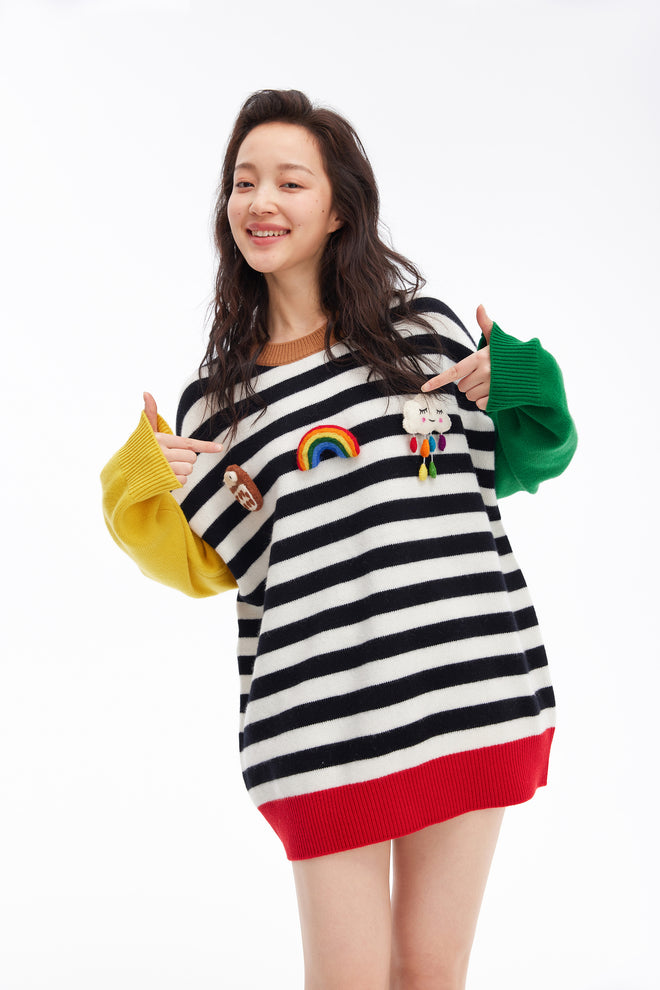 Pull rayé aux couleurs amusantes