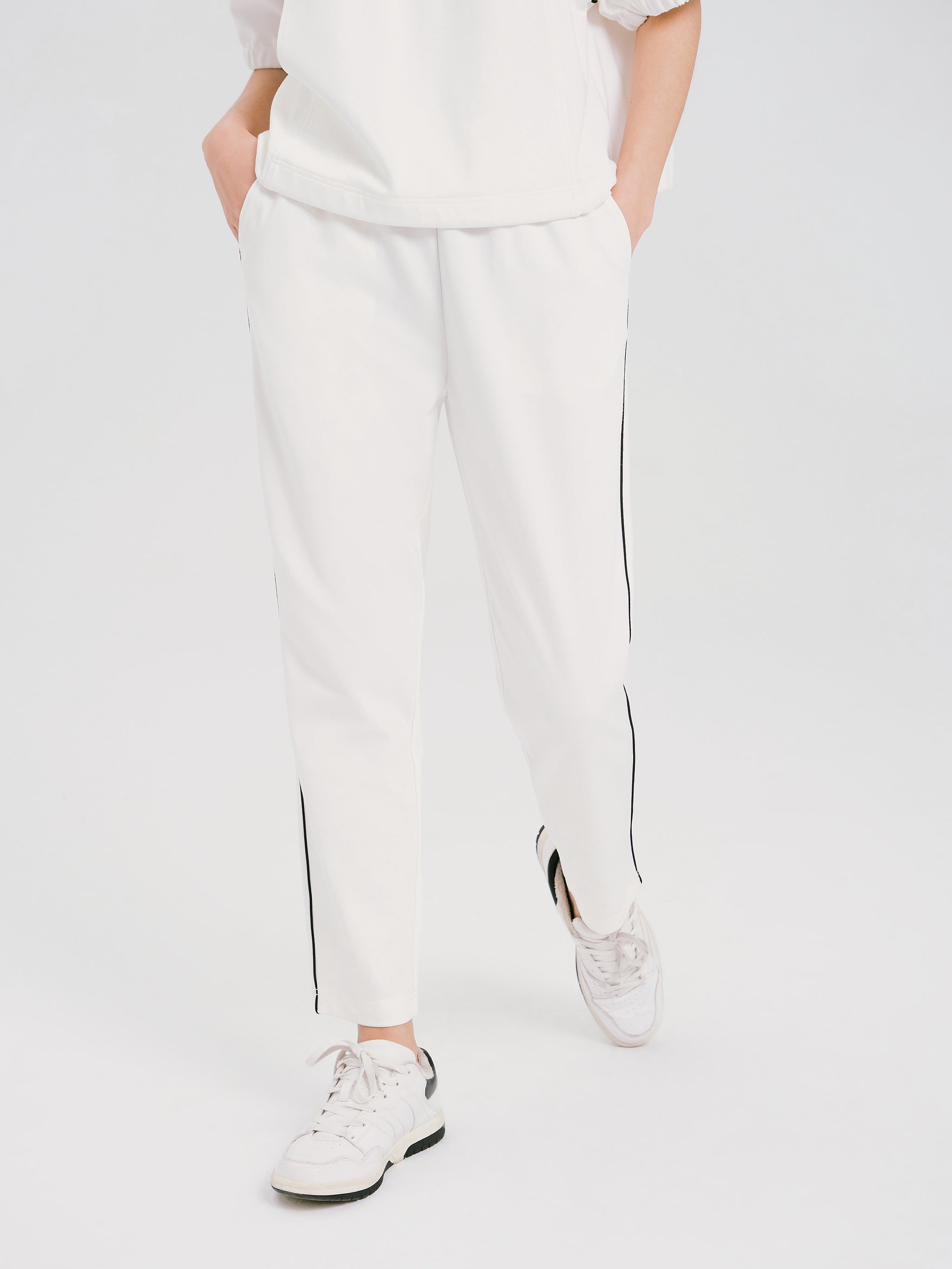 Simple Casual Nine-Quarter Pants-White – Urlazh New York