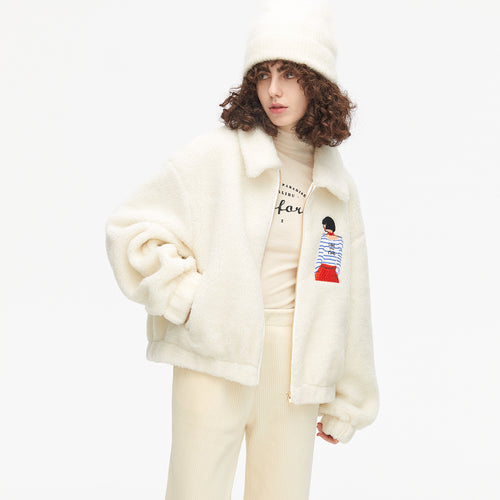 Veste pelucheuse 'Pearl Girl'