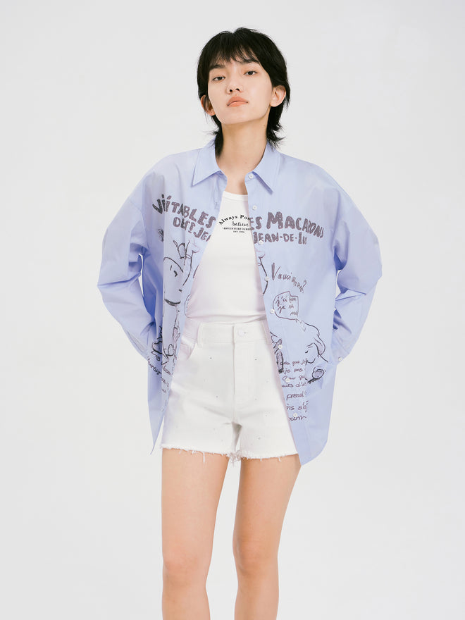 Fun Print Large Silhouette Shirt