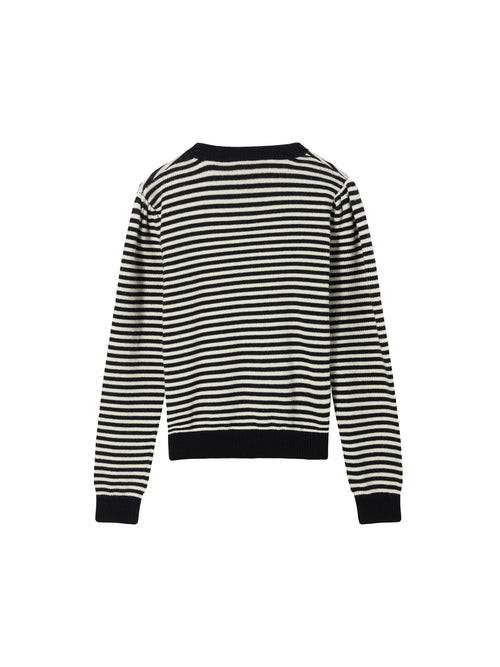 Bubble Sleeve Striped Sweater