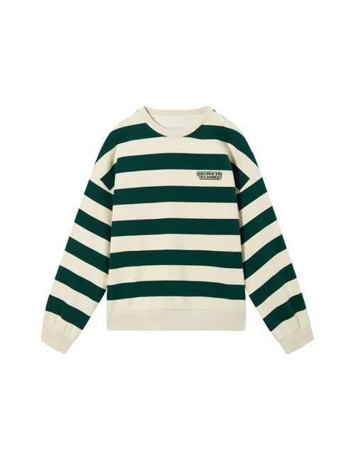 Sweat-shirt rayé vert foncé