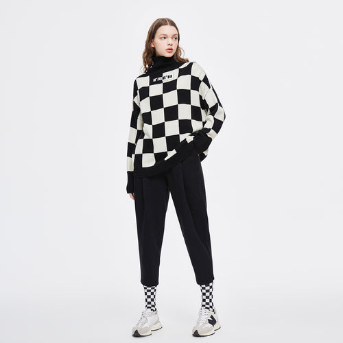 Checkerboard Cashmere Pullover