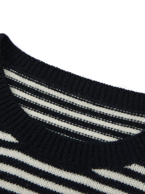 Bubble Sleeve Striped Sweater