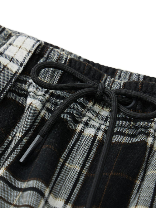Knit Gingham Drawstring Pants