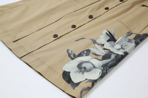 Khaki Printed Half Skirt