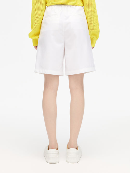 White Monogrammed Elasticized Chino Pants