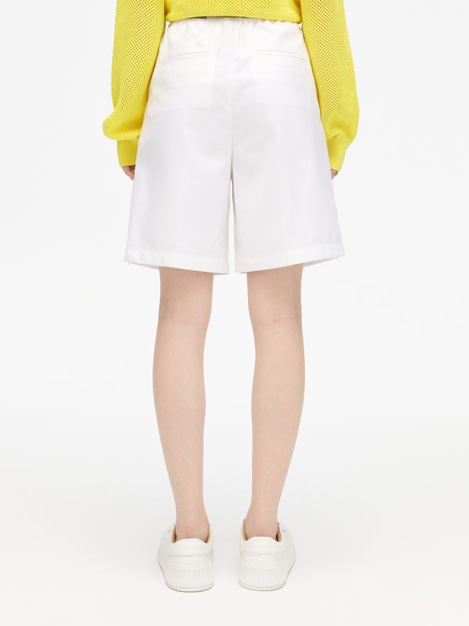 Pantalon chino élastiqué blanc à monogramme