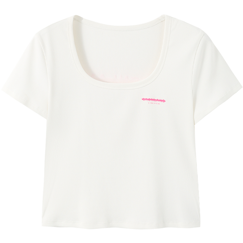 U Neck White Tee