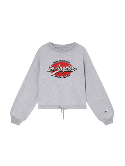 フローラルグレードローストリングショートスウェットシャツ