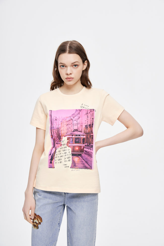 T-shirt crème Prague