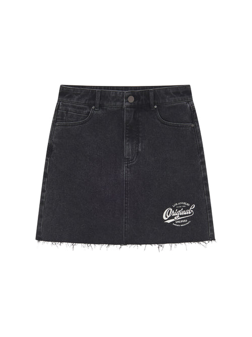 Americana Washed Denim Half Skirt