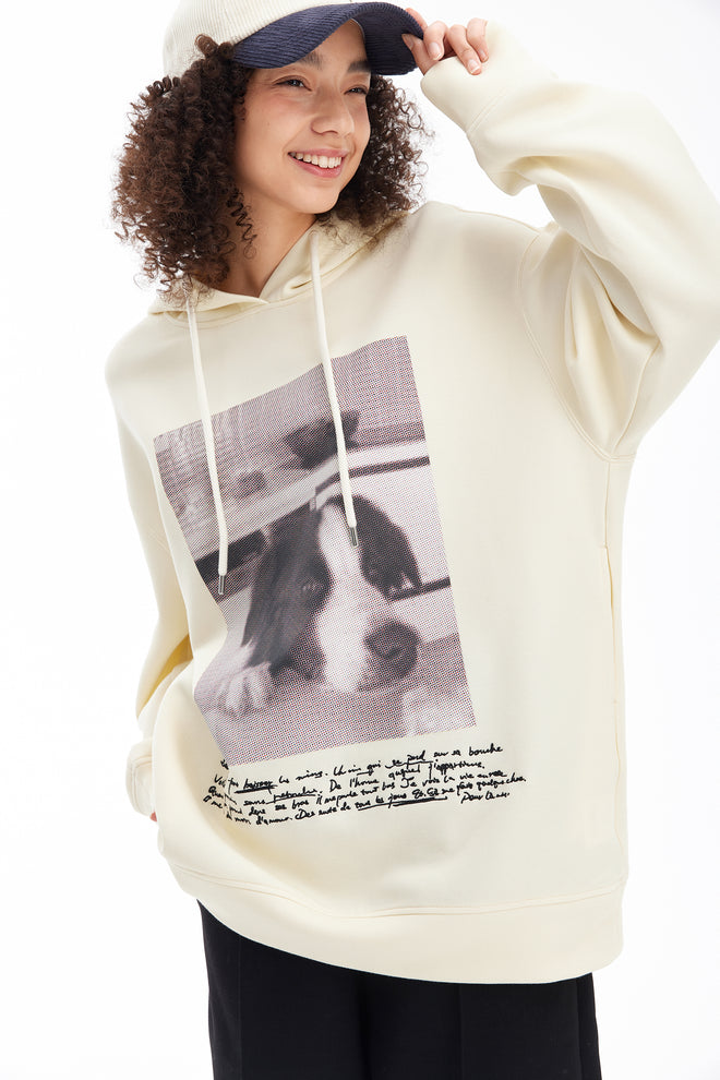 Sweat-shirt avec affiche de chien