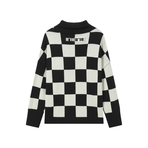 Checkerboard Cashmere Pullover
