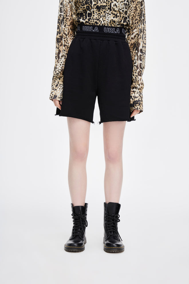 ブラック ゴムウエスト ショートパンツ