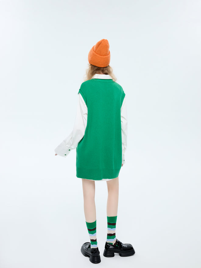 Gilet surdimensionné en tricot vert 'Kelly'