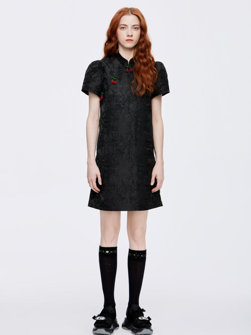 'Cherry Qipao' Minidress - Urlazh New York