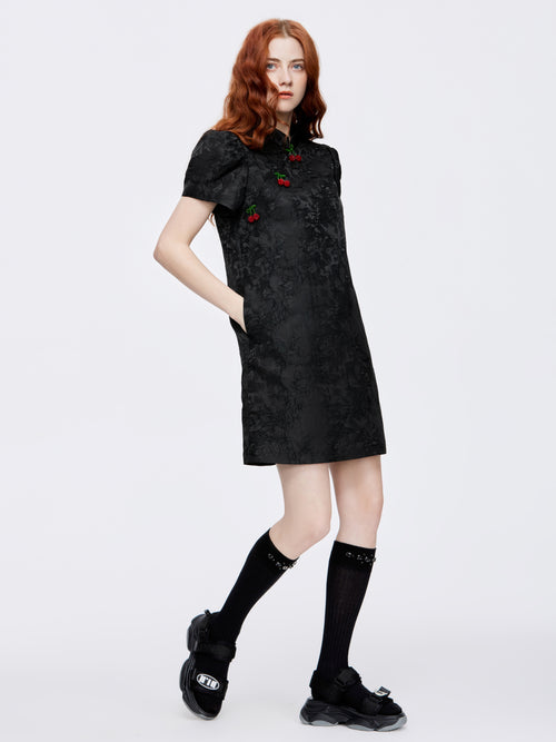 'Cherry Qipao' Minidress - Urlazh New York