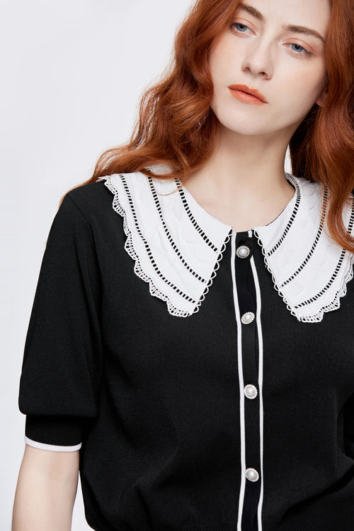 Vintage Lace Collared Cardigan - Urlazh New York