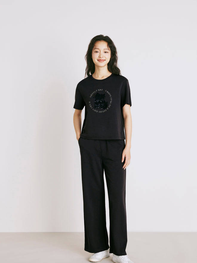 Pantalon ample classique à jambes larges