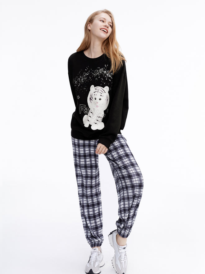 Checkered Ribbed Trousers - Urlazh New York