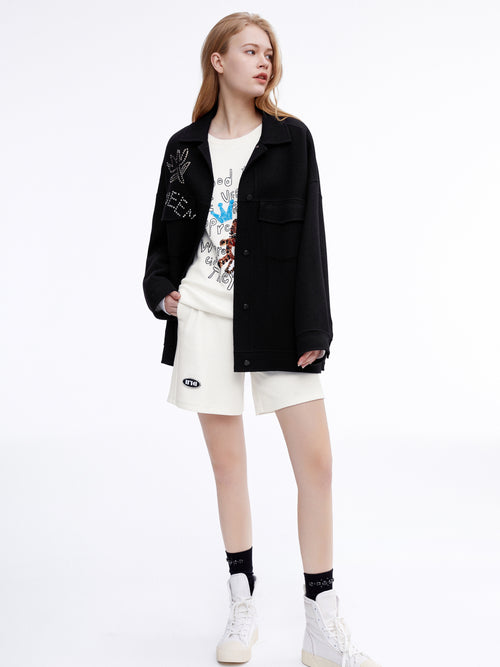 Rhinestone 'Queen' Wool Jacket - Urlazh New York