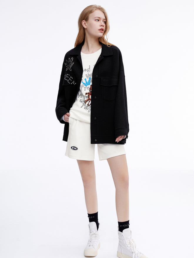 Rhinestone 'Queen' Wool Jacket - Urlazh New York