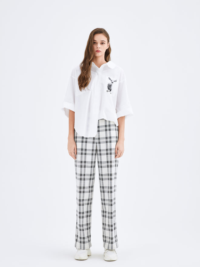 Black and White Checkered Trousers - Urlazh New York