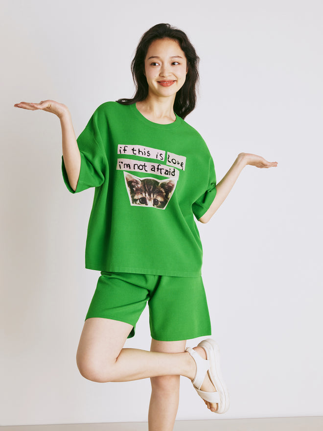 Lucky Cat Sweater Shorts