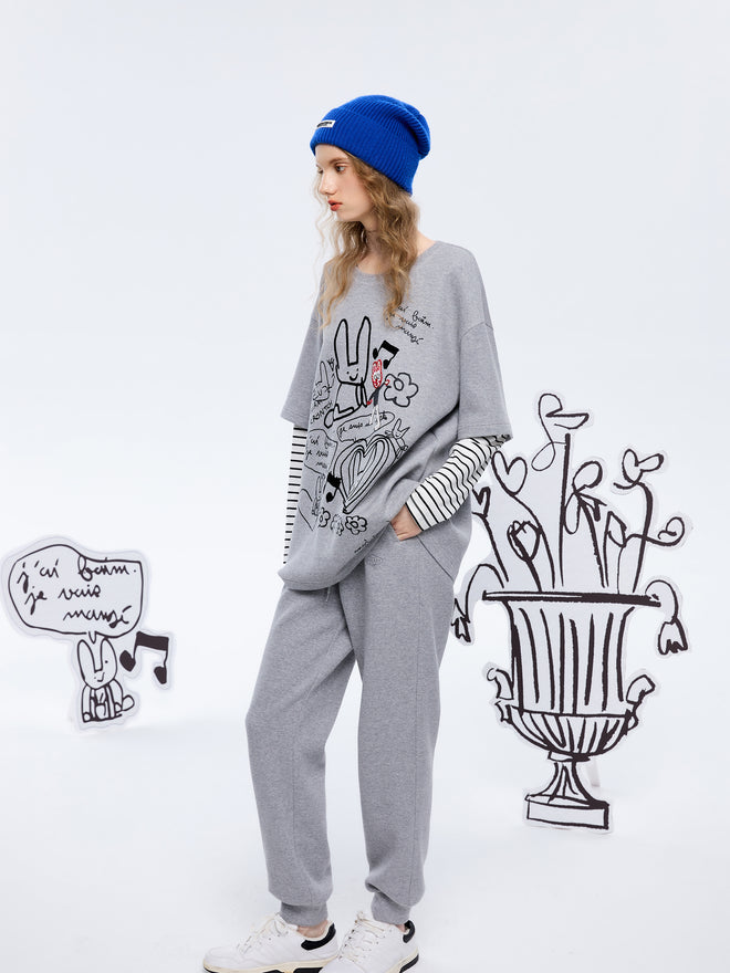 T-shirt superposé Chaos Scribble