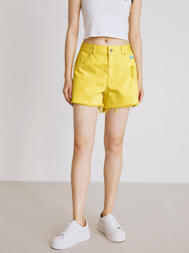 Sunshine Rubber Label Denim Shorts