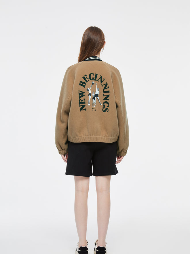 Wendy' Bomber en laine camel