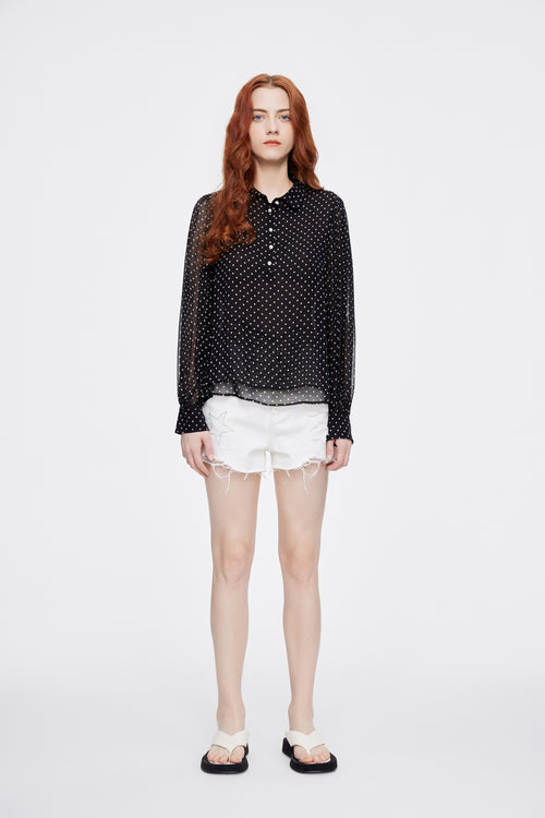 'Polka-Pearl 'Chiffon Shirt - Urlazh New York