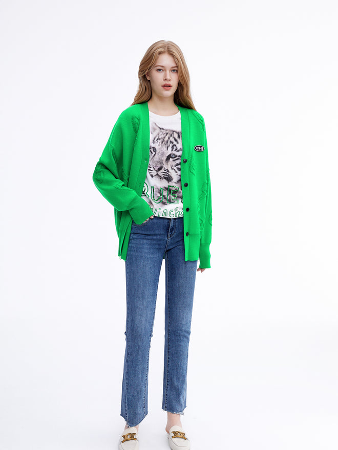 'Lucky Number' Wool Cardigan - Urlazh New York