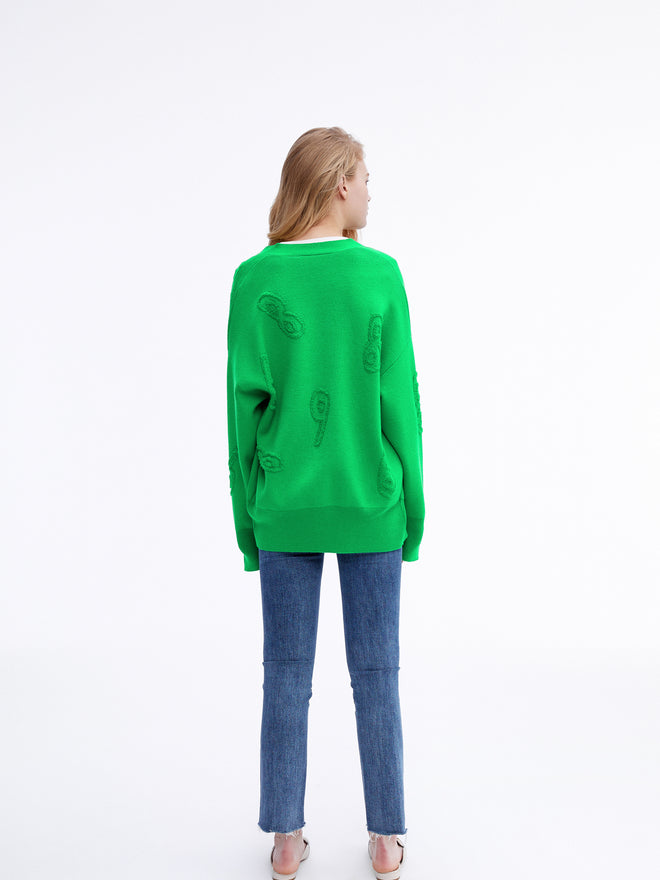 'Lucky Number' Wool Cardigan - Urlazh New York