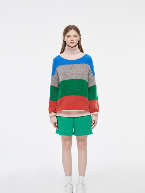 Tiffany' Colorblocked Wool Turtleneck