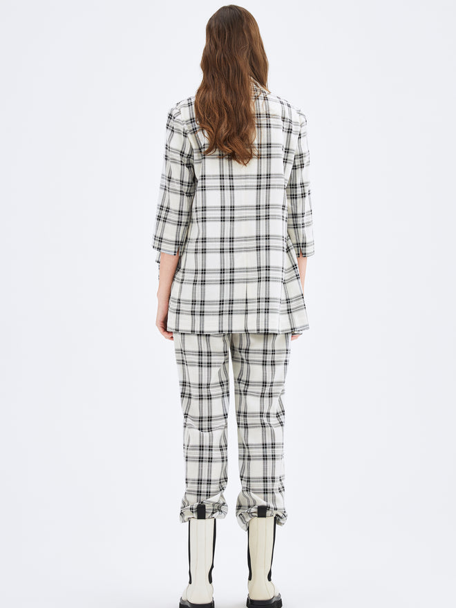 Black and White Checkered Blazer - Urlazh New York