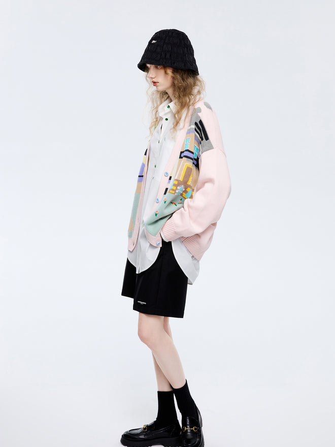 Cardigan grand-père blush Bunny Landscape