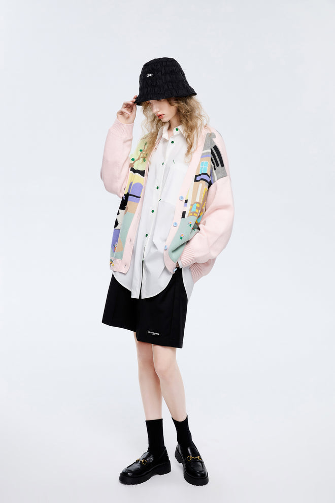 Cardigan grand-père blush Bunny Landscape
