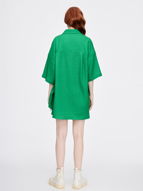 Green Jacquard Shorts - Urlazh New York