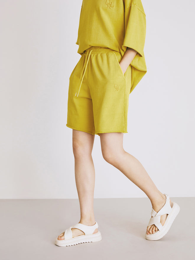 Short en tissu éponge délavé vintage