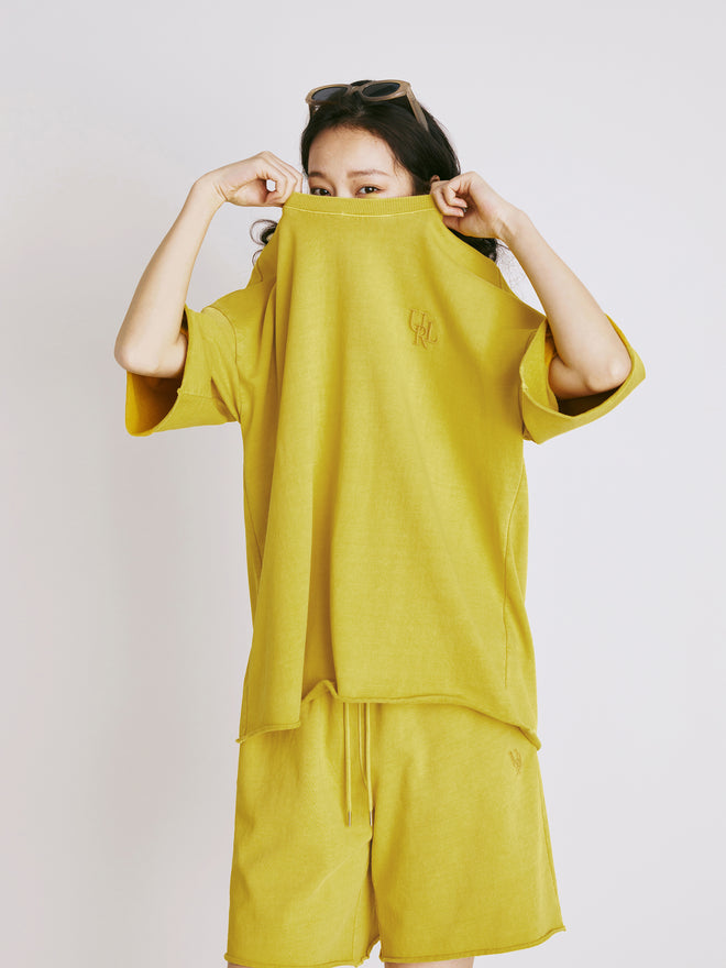 T-shirt en tissu éponge délavé vintage 'URL'