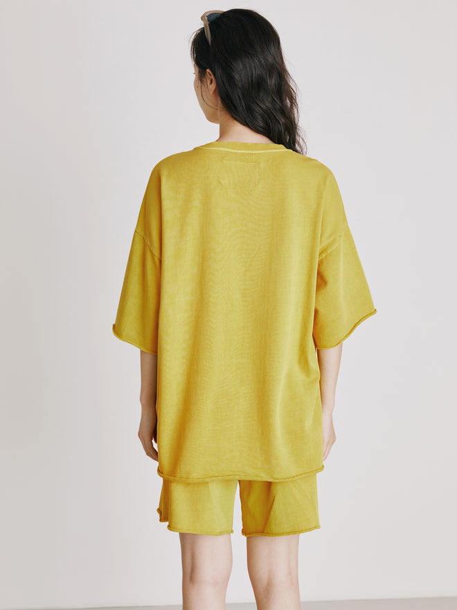 T-shirt en tissu éponge délavé vintage 'URL'