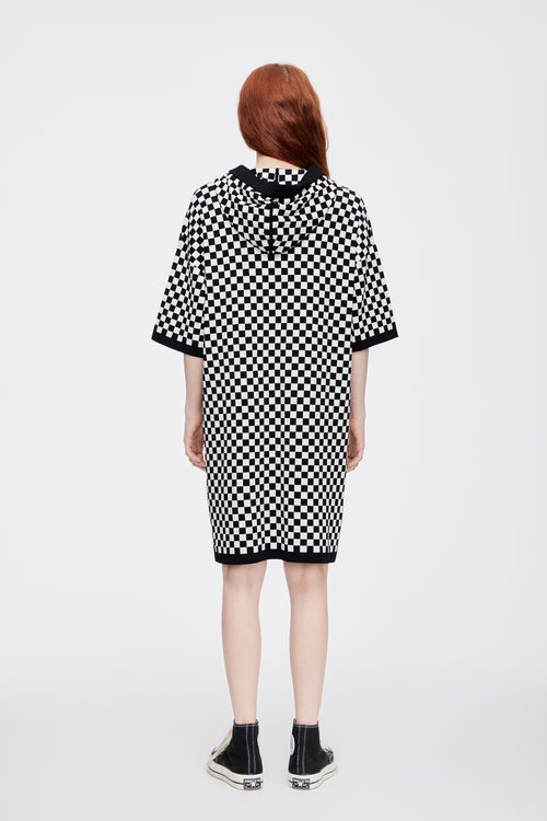 Multi-Phone Checkered Knit Dress - Urlazh New York