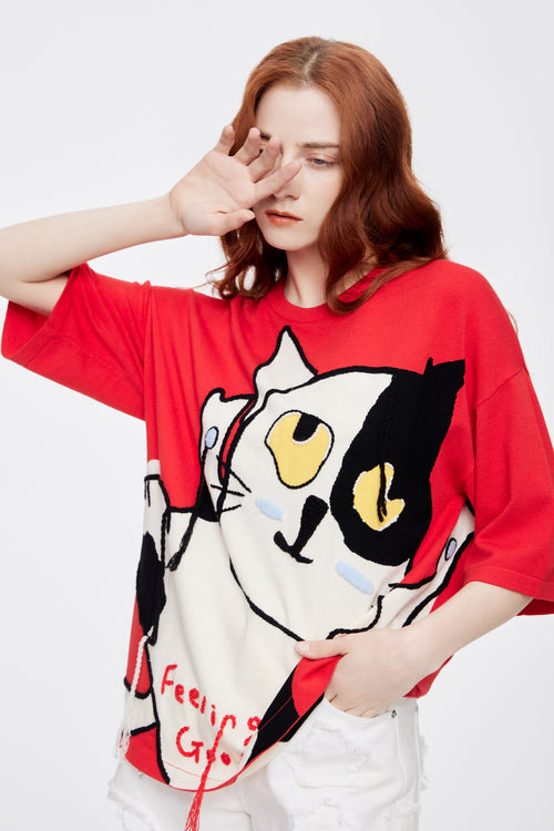 U-cat Oversized Knit Tee - Urlazh New York