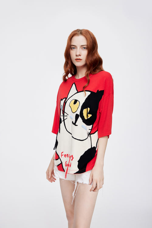 U-cat Oversized Knit Tee - Urlazh New York