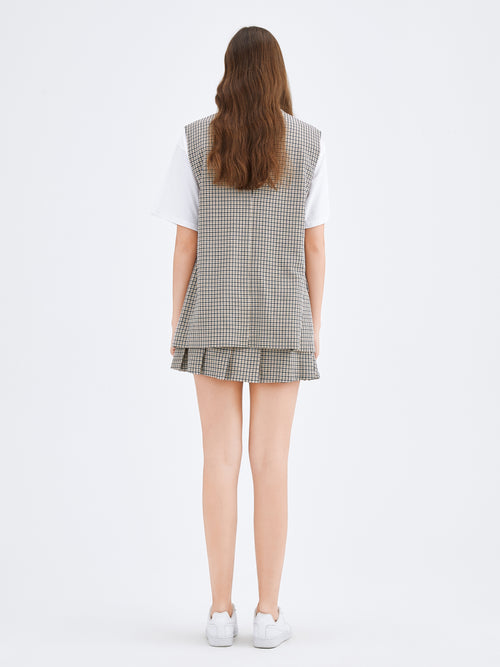 Pleated Plaid Skirt - Urlazh New York